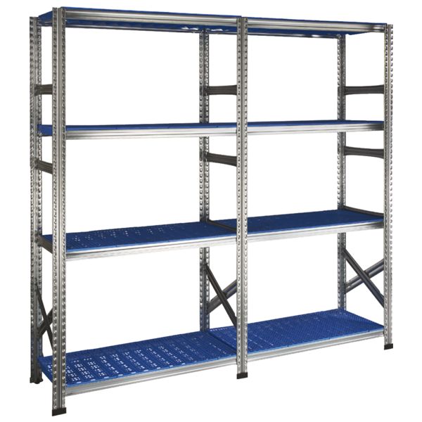 RAYONNAGE LEGER GALVASPLAST H.1972XL.2180XP.400MM-4NIVEAUX