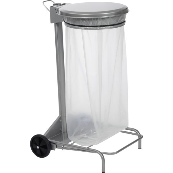 SUPPORT DE SAC MOBILE A PEDALE 50 L - GRIS - 57371