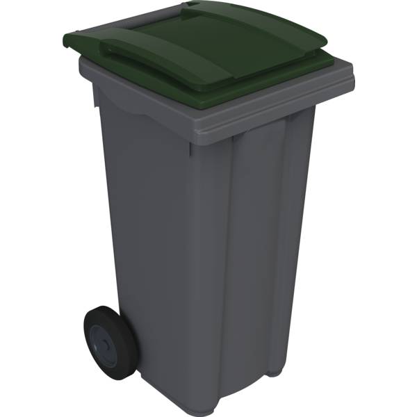 BAC ROULANT 770L CUVE GRISE COUVERCLE VERT