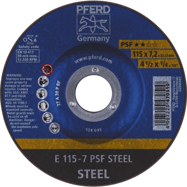 DISQUE A EBARBER ACIER/FONTE PSF  125 X7.2