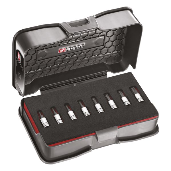 COFFRET 8 DOUILLES 1/4'  EMBOUT OGV GRIP RTM.J8MGRPPB