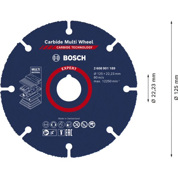 DISQUE BOSCH   76MM MULTI-USAGE  AU CARBURE