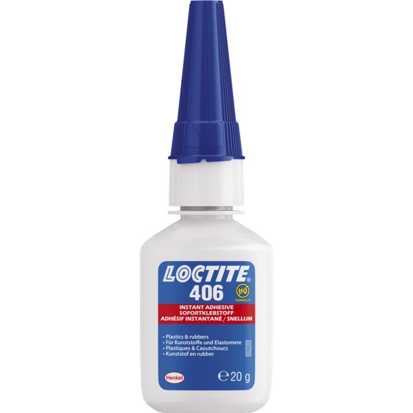 COLLE LOCTITE 406  -  PLASTIQUES ET LASTOMRES  -  20 G