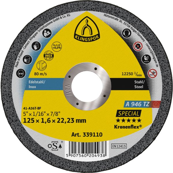 DISQUE A TRONCONNER KRONENFLEX A946TZ  125 X 1,6
