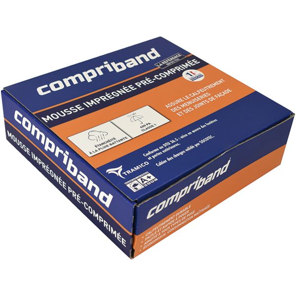 MOUSSE IMPRGNE COMPRIBAND TRS - 15/4-11 MM - ROULEAU 5.6 M (PRIX A U ROULEAU)