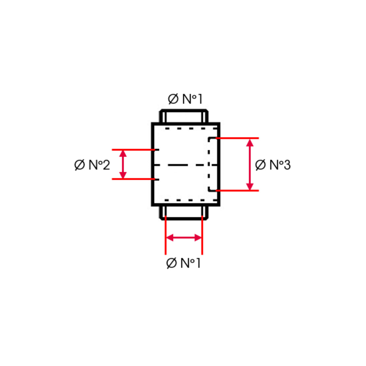 COLLECTEUR 02 SORTIES FEMELLE 1""  (26X34)-FEMELLE  1""1/2 (40X49) -  FEMELLE 2""