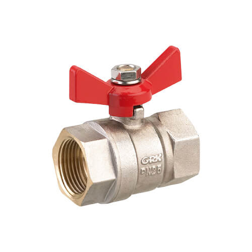 VANNE ARRET FF BOISSEAU SPHERIQUE PASSAGE INTEGRAL AVEC MANETTE PAPILLON 15-1/2 A.C.S. PN 40