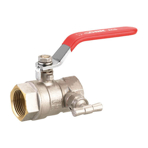 VANNE ARRET DF A PURGE BOISSEAU SPHERIQUE AVEC ROBINET PURGE AVEC POIGNEE 25-1"" A.C