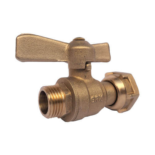 VANNE COMPTEUR BOISSEAU SPHERIQUE AVEC MANETTE PAPILLON 1/2-3/4 .