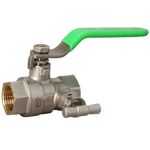 VANNE ARRET DF A PURGE BOISSEAU SPHERIQUE AVEC ROBINET PURGE AVEC POIGNEE 20-3/4 A.C.S NF