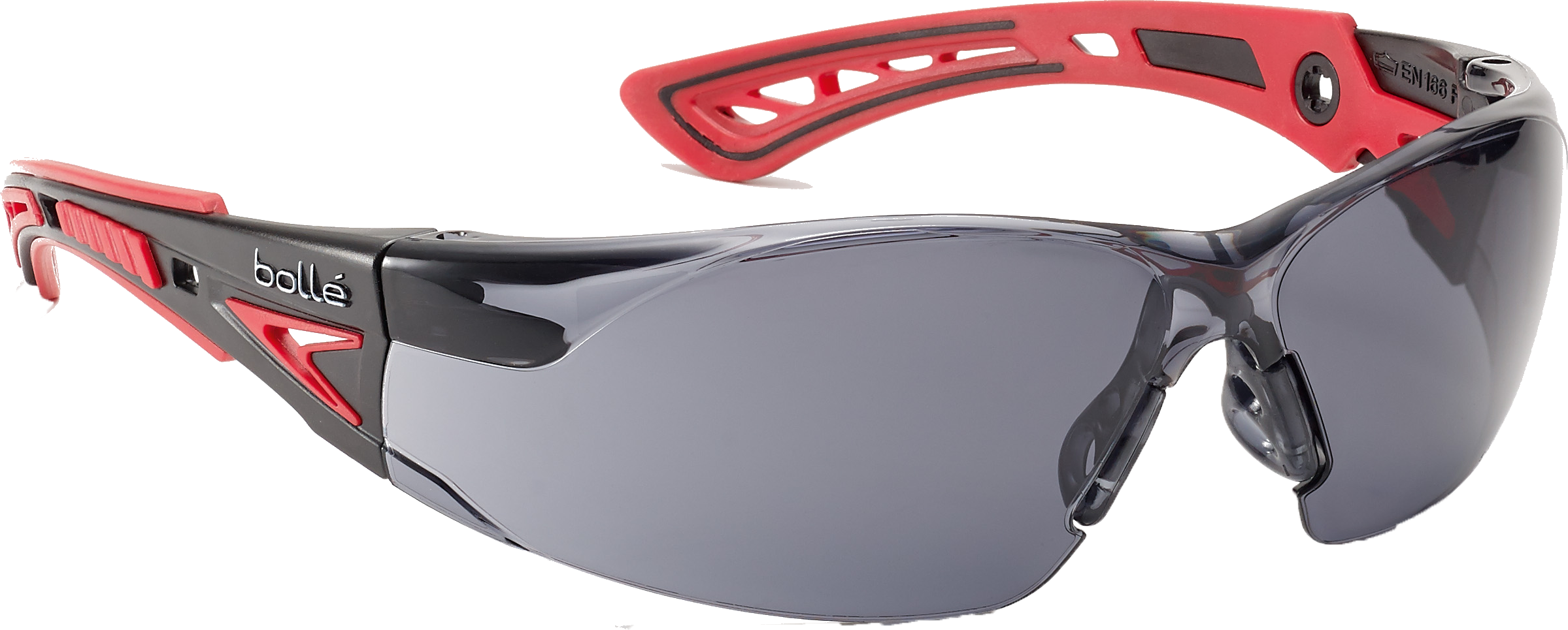 LUNETTE RUSH+ VERRE FUME MONTURE NOIR/ROUGE